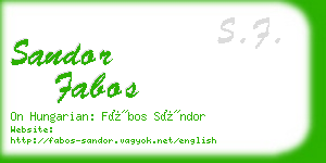 sandor fabos business card